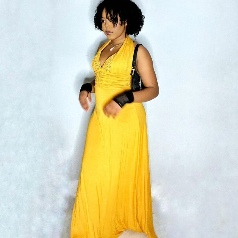 Y2K Yellow Prom Dress Evening Gown 2