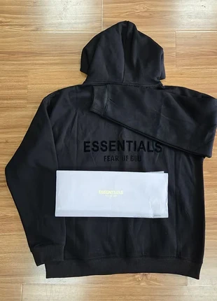 black unisex hoodie essentials size L, brand: Essentials, condition: New with tags, size: L, $40.91, $43.66 includes Buyer Protection