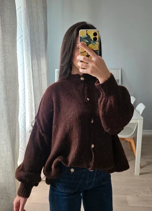 Gilet oversize marron/chocolat à boutons dorés 🍂, brand: Boutique indépendante, condition: New with tags, size: L / 40 / 12, €19.50, €21.18 includes Buyer Protection Pro