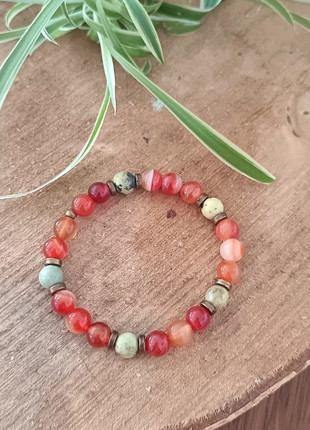Bracelet cornaline et chrysoprase, marca: Fait Main, estado: Novo sem etiquetas, €6.00, €7.00 inclui Proteção do Comprador