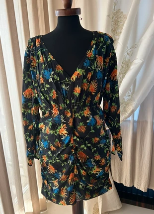 Vestito corto floreale cotone nero taglia L come nuovo / Robe courte à fleurs en coton noir taille L, marke: H&M, zustand: Sehr gut, größe: L / 40 / 12, 14,00 €, 15,40 € inklusive Vinted-Käuferschutz