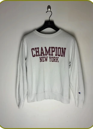 Sweat Champion blanc New York logo bordeaux – taille M, brand: Champion, condition: Good, size: M / 38 / 10, €6.99, €8.04 includes Buyer Protection