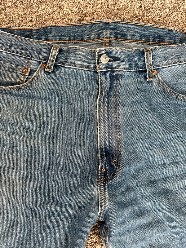 levi’s 505 denim blue jeans men’s W40 L29 100% cotton relaxed straight fit work 5