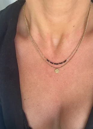 Collier double chaîne doré ajustable en acier inoxydable tendance, marca: Tendance, estado: Muito bom, €12.50, €13.83 inclui Proteção do Comprador Pro