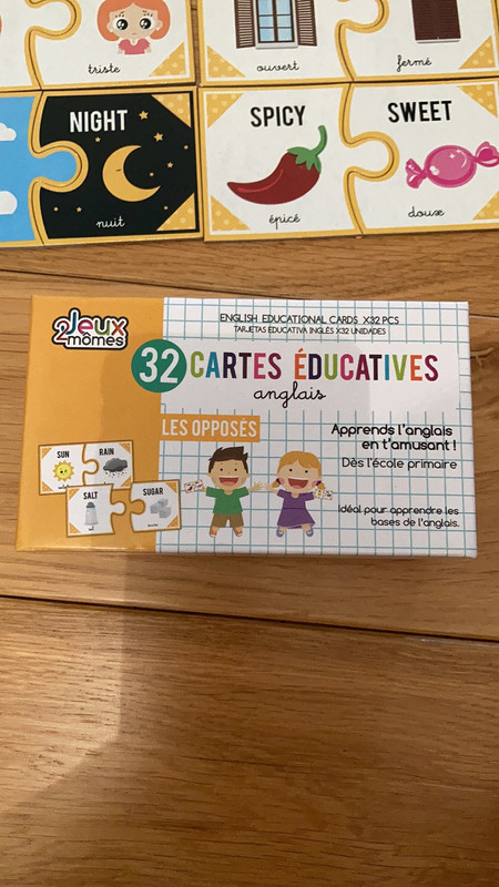 32 cartes éducatives en anglais