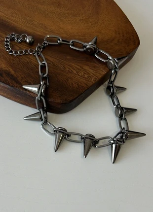 Gothic Black Metal Spike Choker Necklace – black silver. Women/Men necklace choker, brand: gothic, condition: New without tags, £11.99, £13.29 includes Buyer Protection