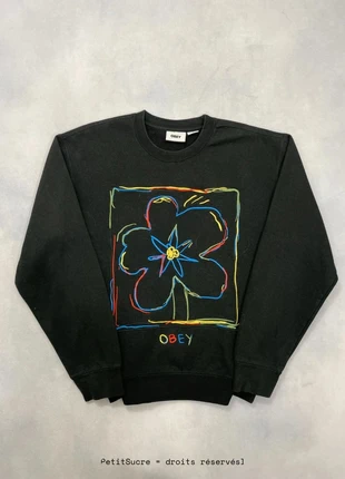 Pull Obey Noir Broderie Dessin coupe Large Crew Neck Oversize Sweatshirt - Taille M #1187, marke: Obey, zustand: Sehr gut, größe: M, 54,90 €, 58,35 € beinhaltet Vinted-Käuferschutz Pro