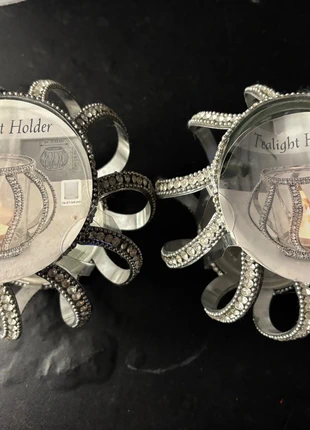 Lot de 2 photophores sur pied – décoration élégante, staat: Nieuw met prijskaartje, € 4,00, € 4,90 inclusief Kopersbescherming