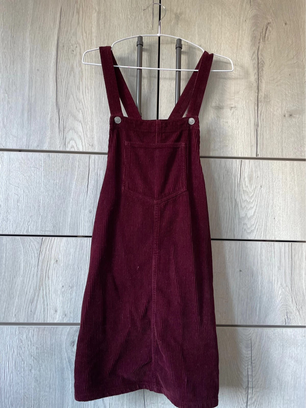 Topshop burgundy sale pinafore dress