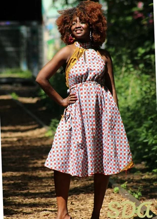 Robe évasée wax africain pour l'été du SML, brand: Africa, condition: Very good, size: L / 40 / 12, €34.00, €36.40 includes Buyer Protection Pro