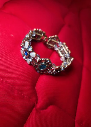 Bracelet Manchette Vintage Strass Bleu - Style Art Déco & Soirée, marca: Vintage, estado: Muito bom, €5.00, €5.95 inclui Proteção do Comprador