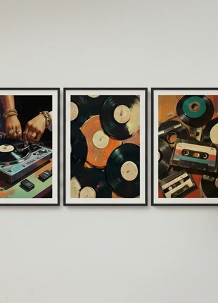 Retro Urban Vinyl canvas posters set - 30x40cm, marca: NO LABEL, estado: Muy bueno, 40,00 €, 42,70 € Protección al comprador incluida