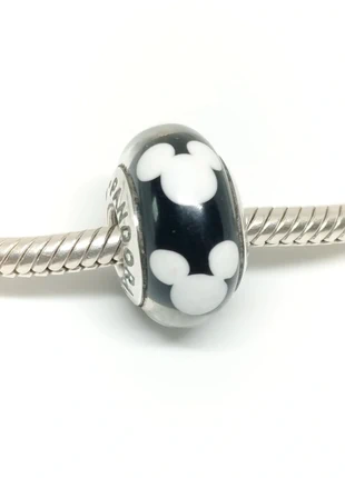 Charm Pandora verre noir blanc Mickey, brand: Pandora, condition: Very good, €19.00, €20.65 includes Buyer Protection Pro