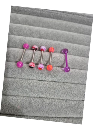 Lot de 5 piercings langue en acier chirurgical NEUFS rose violet dont 1 Téflon violet, marque: piercings neufs, état: Neuf sans étiquette, 4,00 €, 4,90 € Protection acheteurs incluse