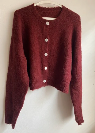 Burgundy knit cardigan, marque: Vintage, état: Très bon état, taille: S / 36 / 8, 12,00 €, 13,30 € Protection acheteurs incluse
