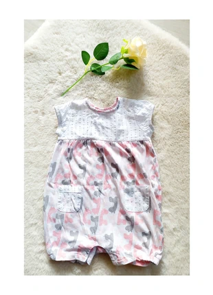 Barboteuse combinaison été bébé fille 6 mois coton pressions dos entrejambe, condition: Very good, size: 6-9 months / 68 cm, €4.00, €4.90 includes Buyer Protection