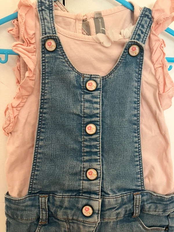 Salopette courte en jeans + haut sans manche 3 ans Sergent Major - photo numéro 2