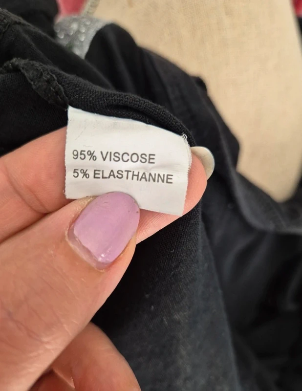 T-shirt noir “nœud strass” dos ajouré | Taille unique - photo numéro 6