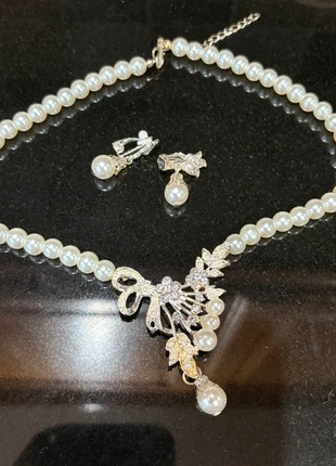 Pearl style necklace & earrings, condition: New without tags, £3.50, £4.38 includes Buyer Protection