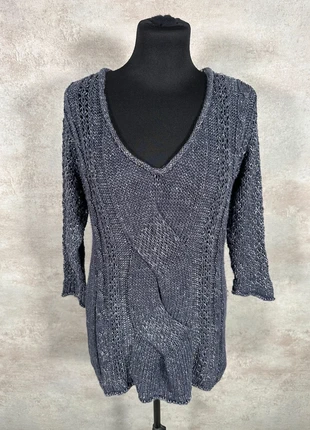 Pull Maille Torsadée Cable Knit Vintage Gap bleu gris irisé, coupe ample taille M, marke: Vintage Dressing, zustand: Sehr gut, größe: M / 38 / 10, 10,00 €, 11,20 € beinhaltet Vinted-Käuferschutz Pro