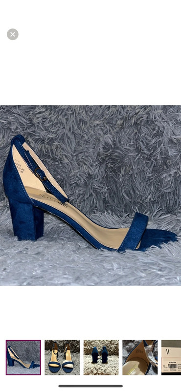 Blue Suede Chunky Heel Sandal Dream Pairs New In Box 1