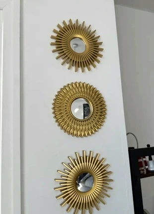 Set of 3 Round Gold Wall Mirrors - Chic Home Decor, brand: House of Tattva, condition: New with tags, £12.00, £13.26 includes Buyer Protection