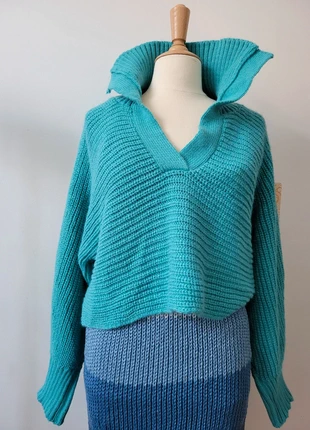 🍀 Pull en grosse maille col type camionneur, marque: Made In Italy, état: Neuf avec étiquette, taille: M / 38 / 10, 12,90 €, 14,25 € Protection acheteurs incluse