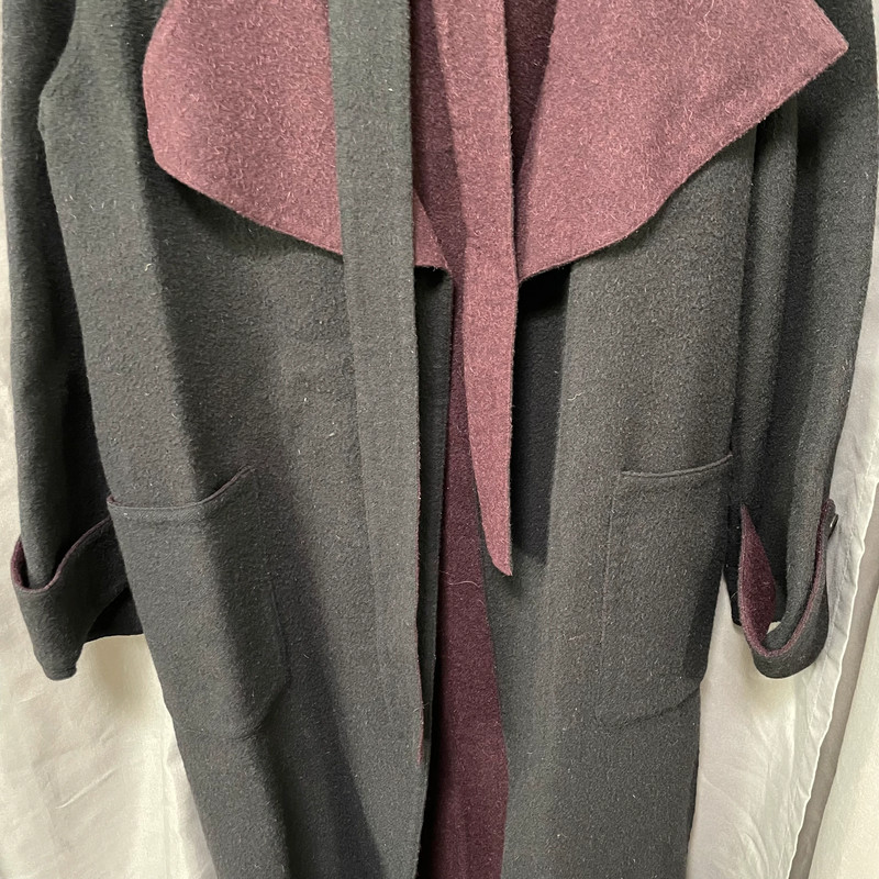 Black/Maroon Peruvian Connection Alpaca Coat 3