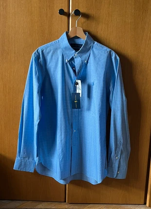 Camisa Ralph Lauren azul cielo a cuadros finos – nueva con etiquetas, marca: Ralph Lauren, estado: Novo com etiquetas, tamanho: L, €55.00, €58.45 inclui Proteção do Comprador