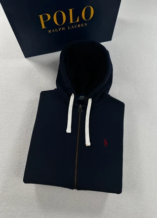 Pull veste zippée à capuche Ralph Lauren bleu marine logo rouge brodé S homme old money, brand: Ralph Lauren, condition: Very good, size: S, €65.00, €68.95 includes Buyer Protection