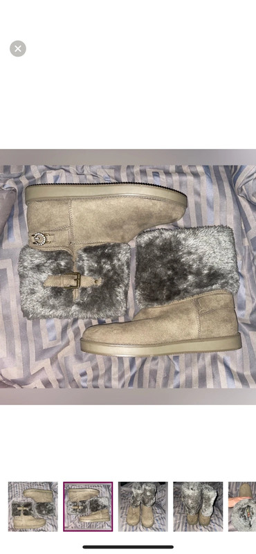 G by Guess Women s Aleya Faux Fur Winter Boots Size 10M Tan Gray NWOT Vinted