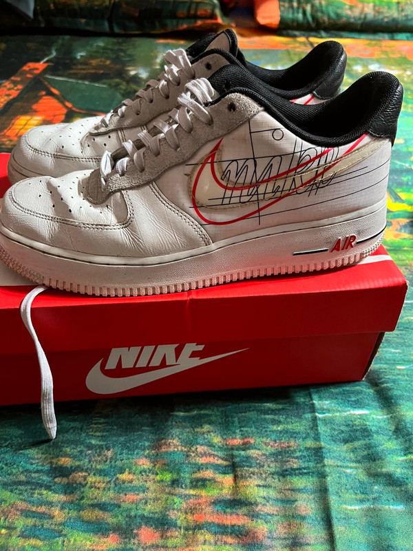 red white nike force 1 x Anuel aa Vinted