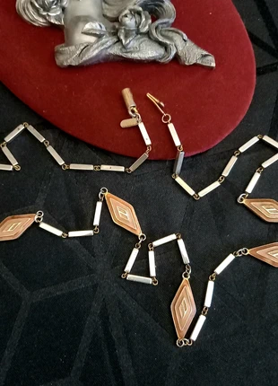 Long collier sautoir vintage art déco géométrique signé Orena Paris, brand: Orena, condition: Good, €19.00, €20.65 includes Buyer Protection Pro