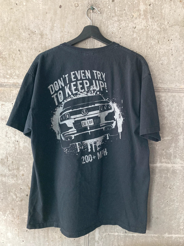 Men’s Anvil Truck T-Shirt Size XL Black 2 Sided “Don’t Even Try To Keep Up” 1