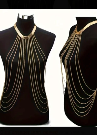 ASOS Gold Multi-Chain Draped Body Necklace, brand: ASOS, condition: New without tags, £15.00, £16.45 includes Buyer Protection