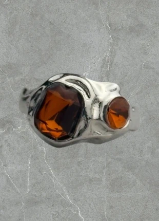 Bague Chrome argentée pierres naturelles marron 19,8 mm, merk: CHROME, staat: Heel goed, maat: 62.2 mm / 19.8 mm Ø, € 10,00, € 11,20 inclusief Kopersbescherming