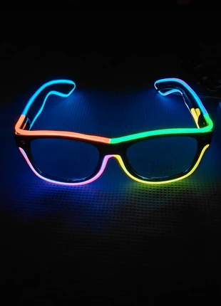 Neon LED EL Wire Multicolour Clear Light Up Glasses with Three Modes of Lightening, brand: NO LABEL, condition: New with tags, £7.99, £9.09 includes Buyer Protection