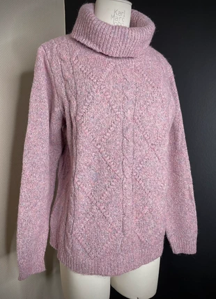 Pull col roulé rose / motifs chic / pink sweater / pull over maglione suéter, staat: Heel goed, maat: M / 38 / 10, € 5,00, € 5,95 inclusief Kopersbescherming Pro