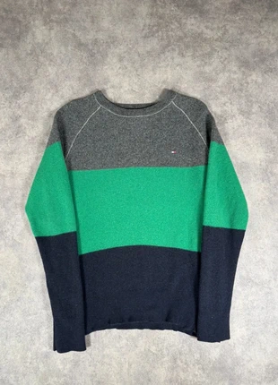 Pull Fin En Col Rond Ras de Cou Vert Gris Bleu Marine Tommy Hilfiger Taille L, brand: Tommy Hilfiger, condition: Very good, size: L, €16.90, €18.45 includes Buyer Protection