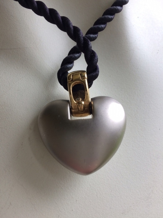 collier cœur gris strass  3