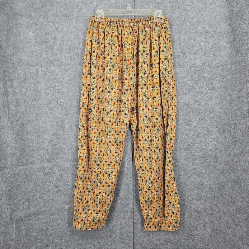 Vintage Womans Pull On Pants 28-42 Waist 25 Inseam 39 Length Retro India Patter 2