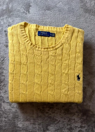 Pull torsadé Ralph Lauren authentique – Taille XL jaune col rond, marque: Ralph Lauren, état: Très bon état, taille: XL, 46,00 €, 49,00 € Protection acheteurs incluse