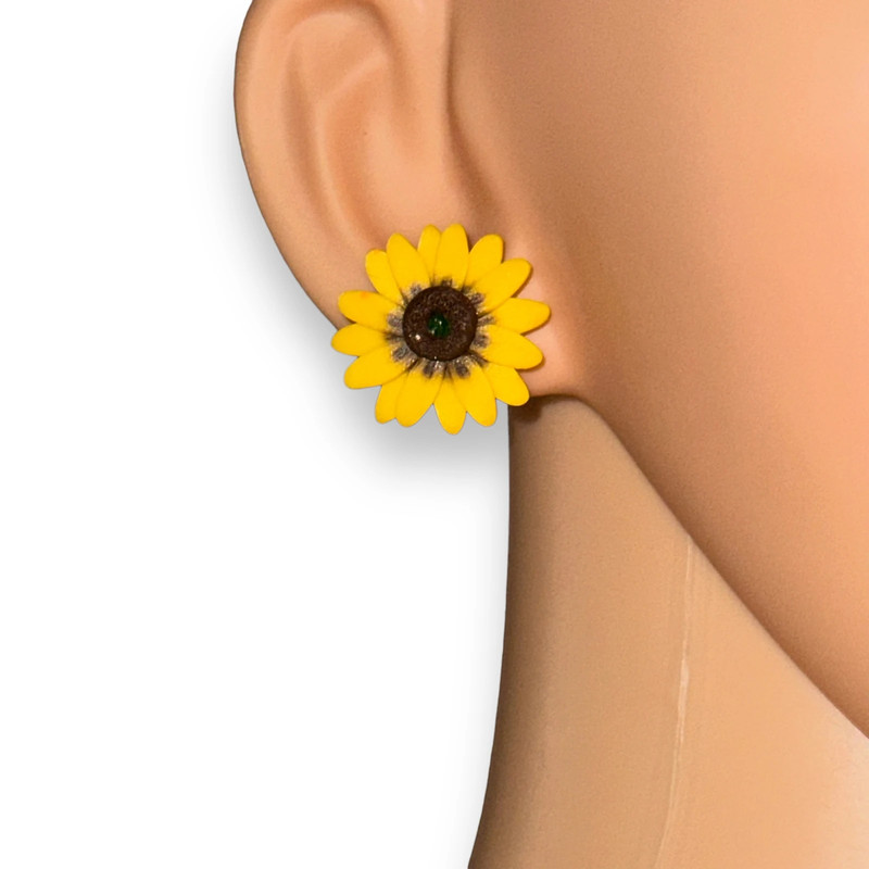 Sunflower post earrings 3