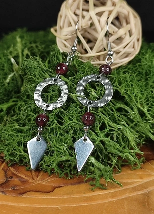 Boucles pendantes - Grenat - Acier inoxydable, merk: Création Française, staat: Nieuw met prijskaartje, € 10,00, € 11,20 inclusief Kopersbescherming Pro