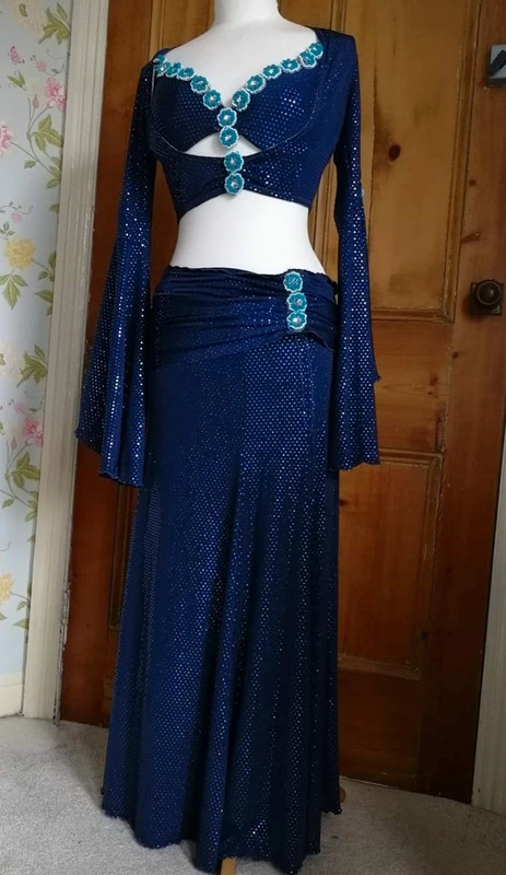 Navy Sparkle Belly Dance Costume