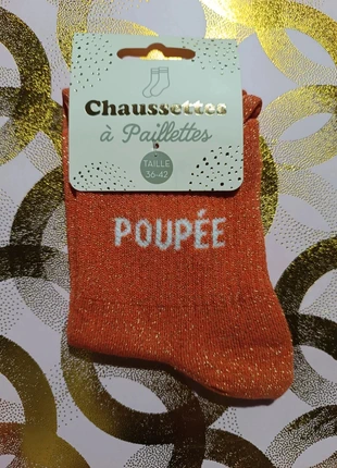 Chaussettes à paillettes "Poupée" pas en plastique, mais clairement iconique, brand: STC, condition: New with tags, size: One size, €4.90, €5.85 includes Buyer Protection Pro