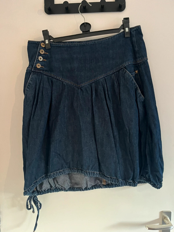 Denim ballon rok met zakken 1