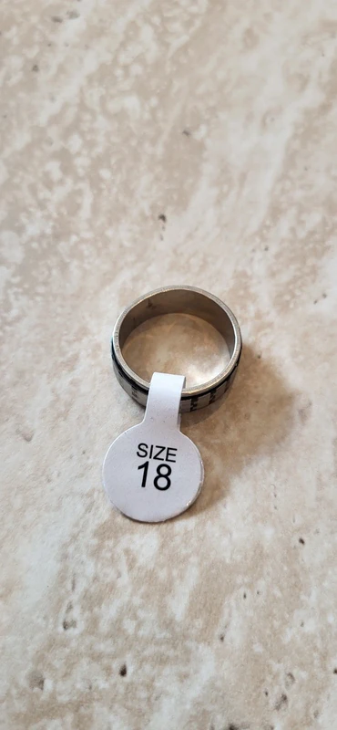 Bague homme/femme acier inoxydable motif carbone - Taille 18 - Argent - Neuf sans étiquette - photo numéro 3