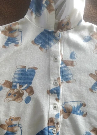 gilet veste large capuche mixte rétro blanc cassé motifs ours nounours brun bleu Vintage années 90, marque: Vintage Dressing, état: Très bon état, taille: 24-36 mois / 92 cm, 6,00 €, 7,00 € Protection acheteurs incluse