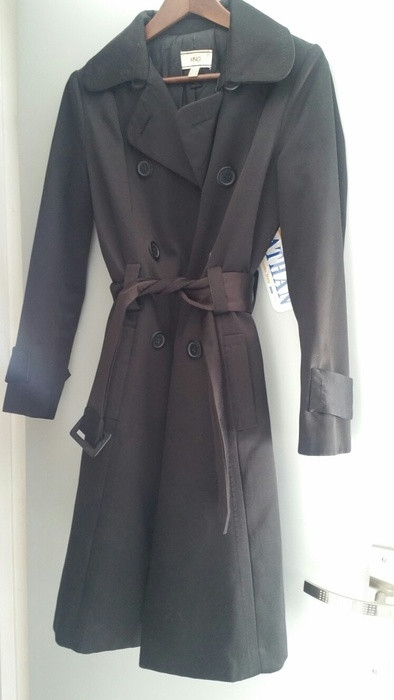 Manteau en satin noir doublé 2
